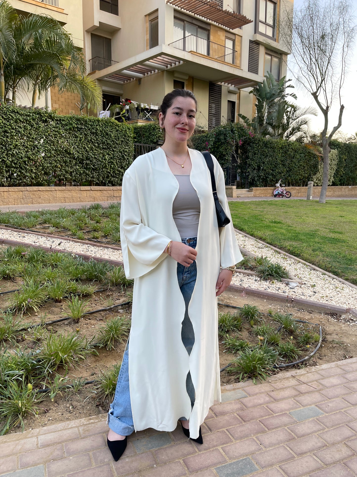 Waves Abaya in Off-White